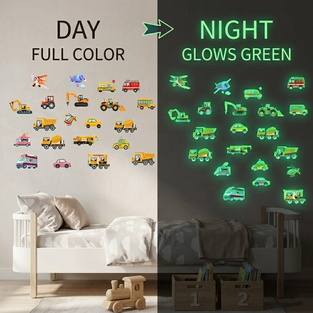 Car Accessories For Boys - Stiker Dinding Mobil Bercahaya 21Pcs Set