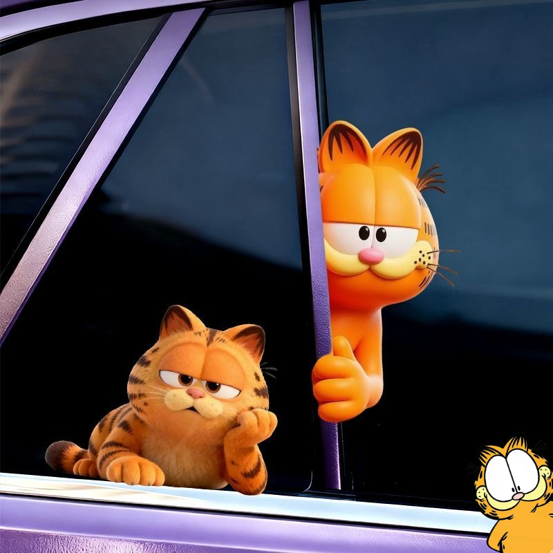 Car Accessories Cute - Stiker Garfield anime kartun lucu imut